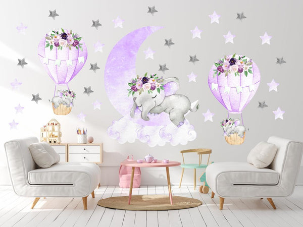 purple nursery decals