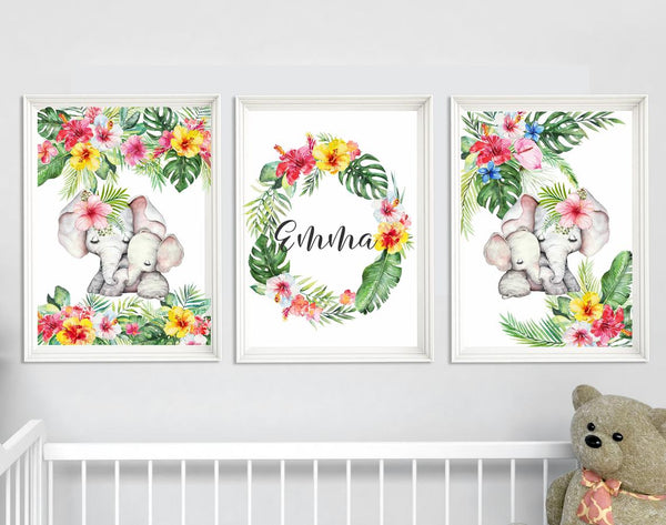 monogrammed nursery wall print