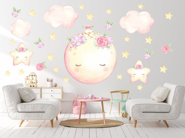 baby girl moon decal