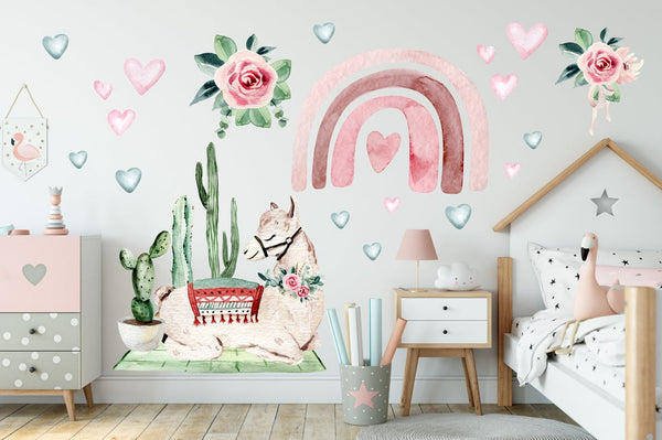 llama nursery decals