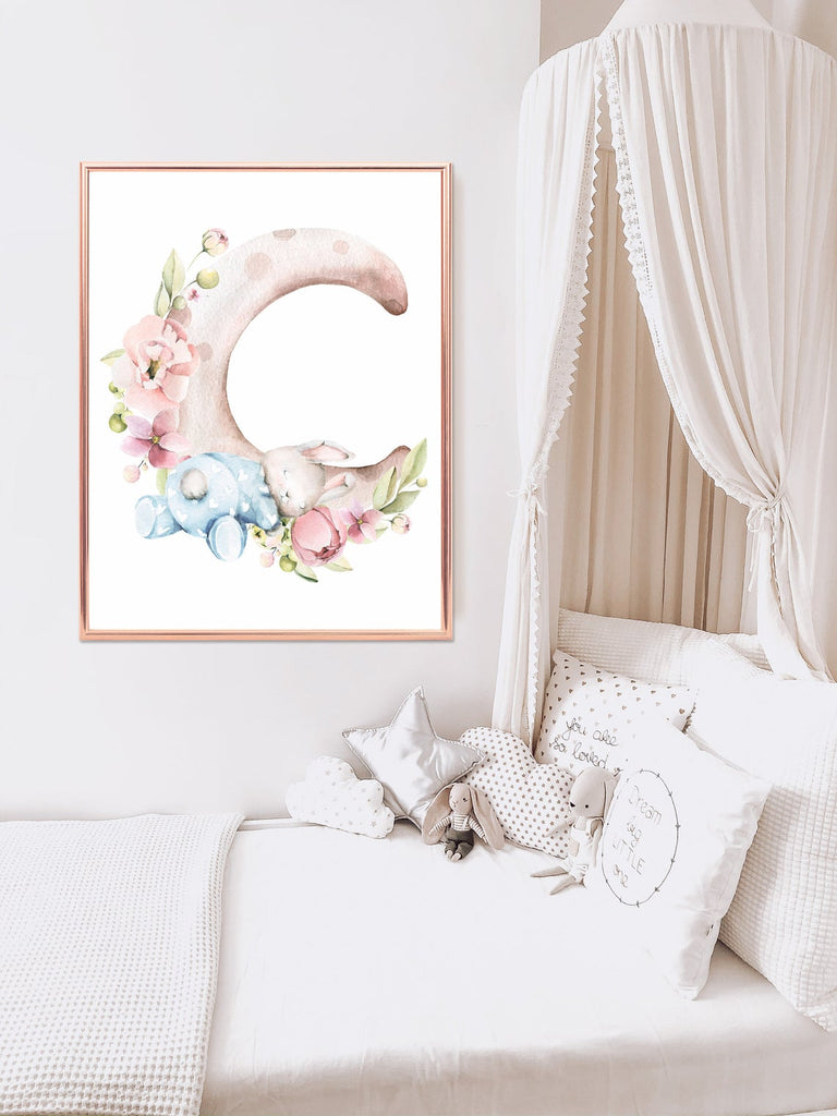 baby nursery wall print bunny