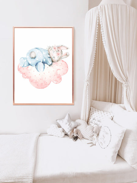 cute bunny baby wall art