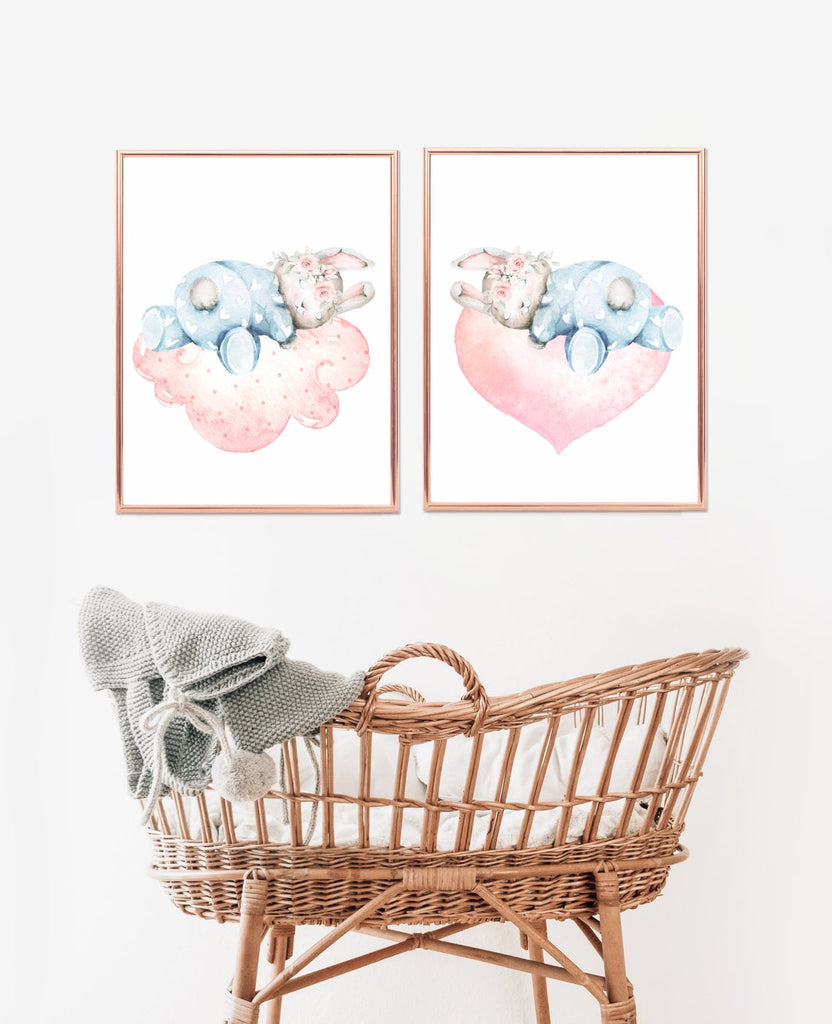 cute bunny rabbit wall prints