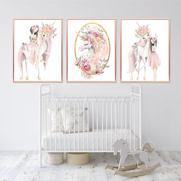 unicorn girls room wall prints