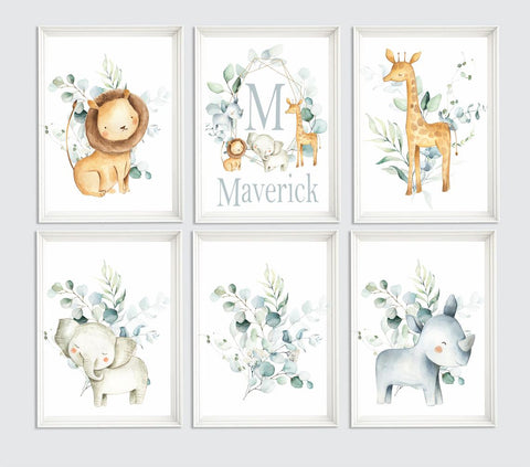 Nursery Wall Art - Nursery Wall Decor -  Jungle Animals - Safari Nursery Wall Art