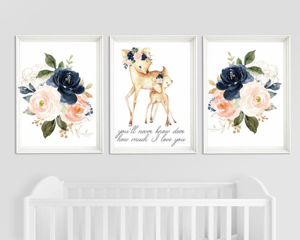 cute deer animal wall print