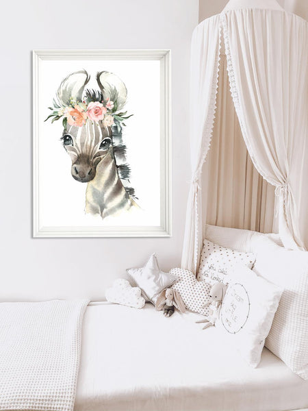 zebra safari wall print nursery