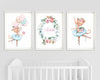 cute ballerina nursery wall print
