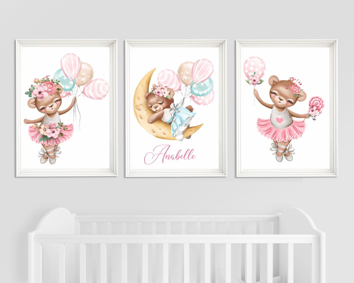 Baby girl nursery paintings cheap