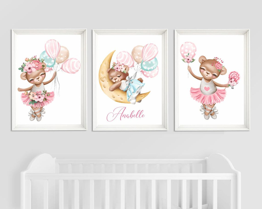 baby girls ballerina wall print