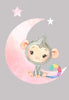 pink moon baby decal