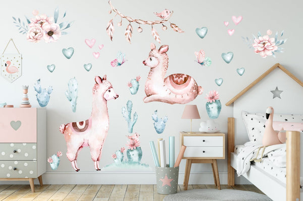 llama nursery decals