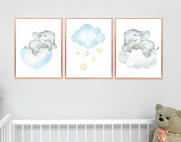 baby boy blue wall print