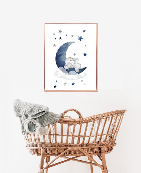 baby boy nursery wall print elephant